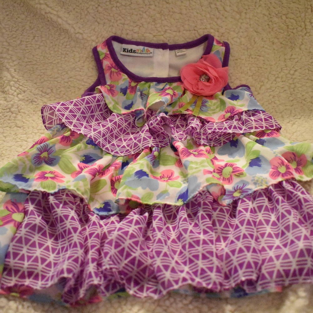 Kids Headquarters Purple Ruffled Sleeveless top